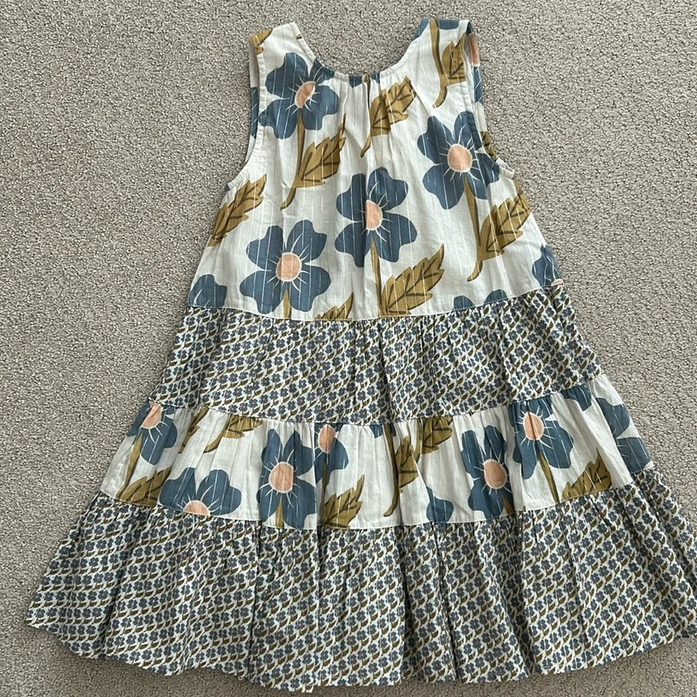 VGUC Pink Chicken blue floral dress